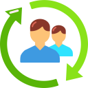 Icono de rotación de personal